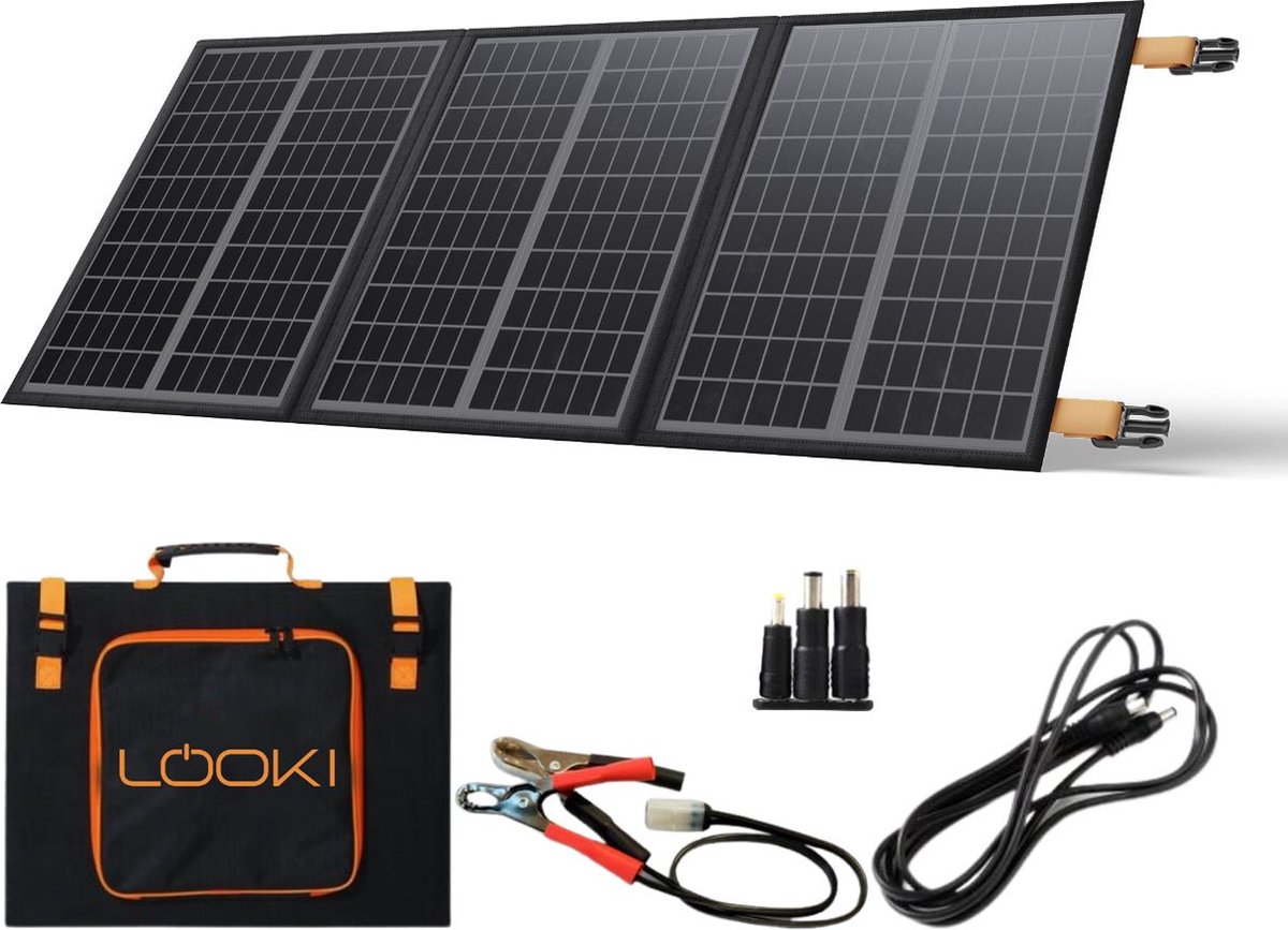 Looki Draagbaar Opvouwbaar Zonnepaneel - 150W - Zonnepanelen Compleet Pakket - Voor Camper en Camping