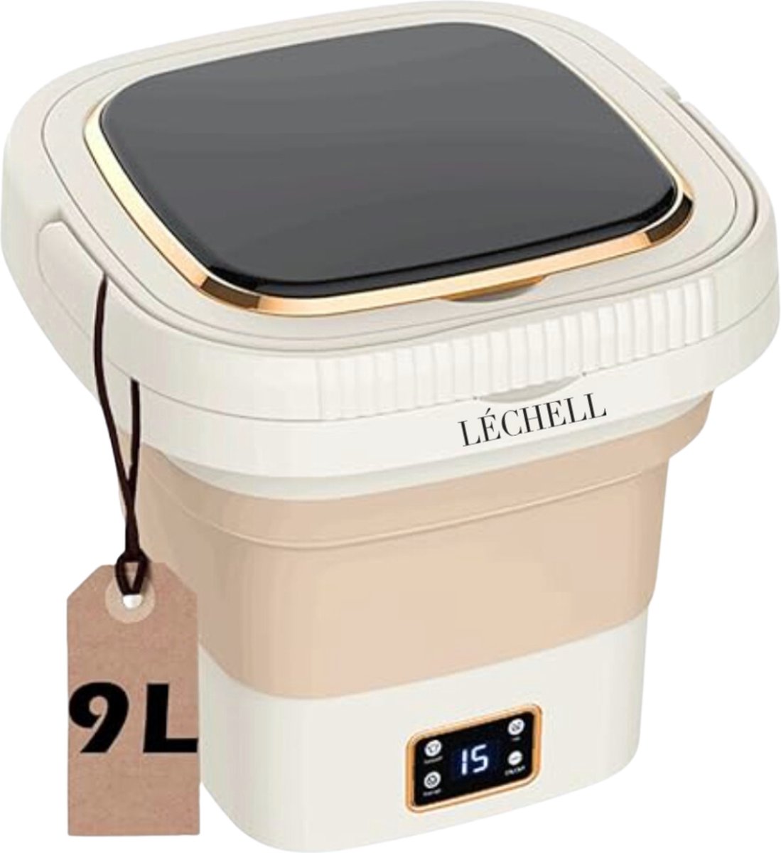 Léchell® Mini Wasmachine - Camping wasmachine - 9L - Energiezuinig - Opvouwbaar - Wasmachine - Compact - Inclusief kledingrekje